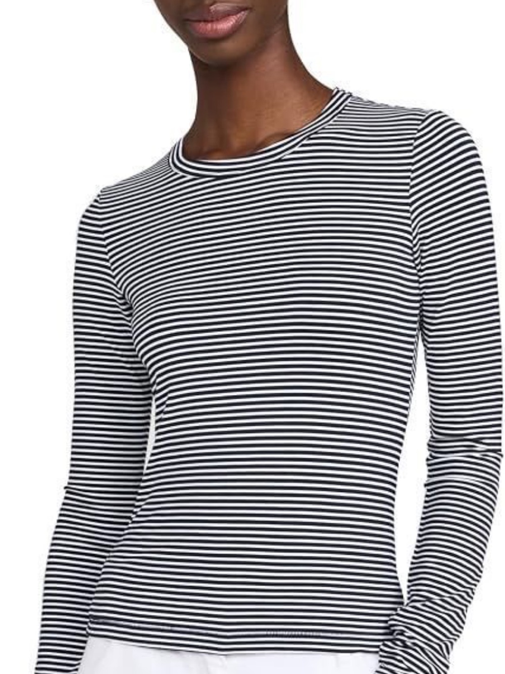 rag & bone Luca Black and White Striped Long Sleeve Tee